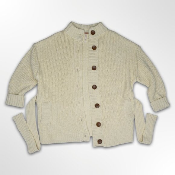 Free People Ivory Boho Knit Cardigan - Size XS - New - Picture 1 of 3